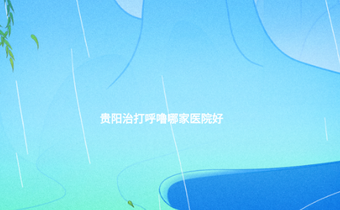 貴陽(yáng)治打呼嚕哪家醫(yī)院好